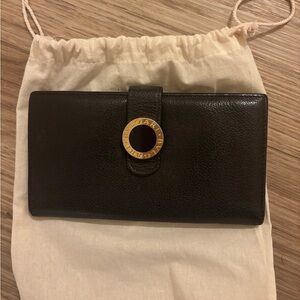 Bulgari Brown Wallet with Gold Accent